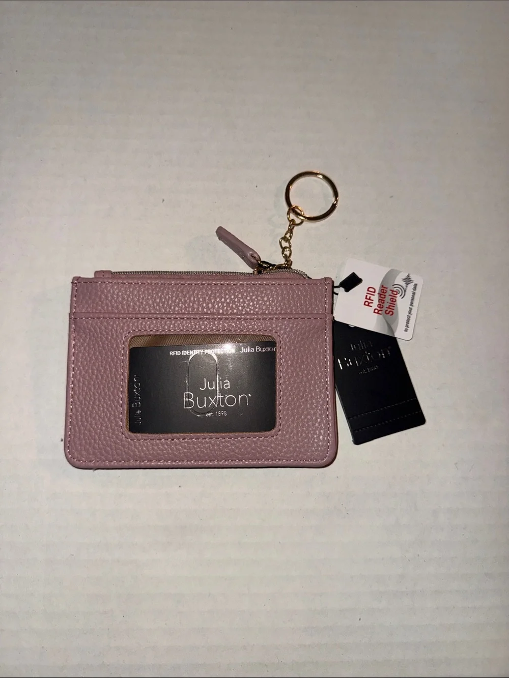 Buxton Dusty Rose RFID Card Holder Keychain